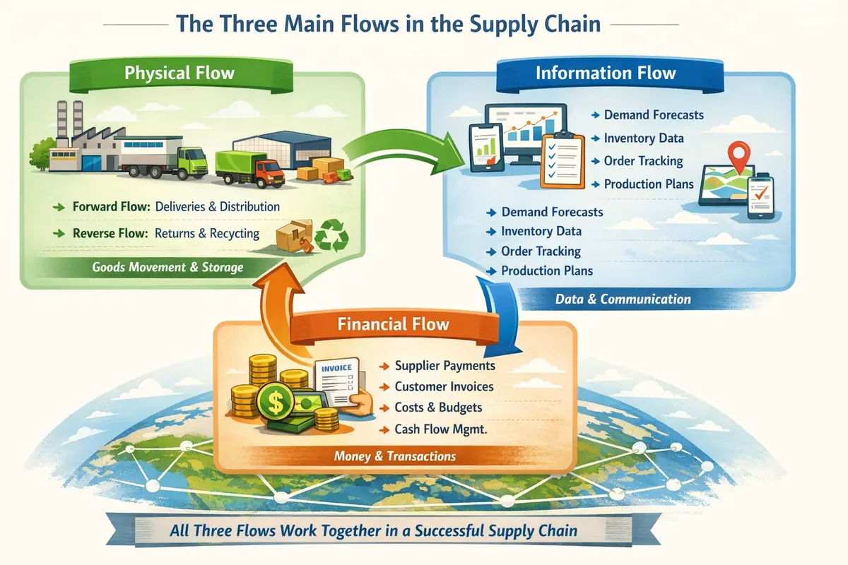 Three Main Flows in the Supply Chain